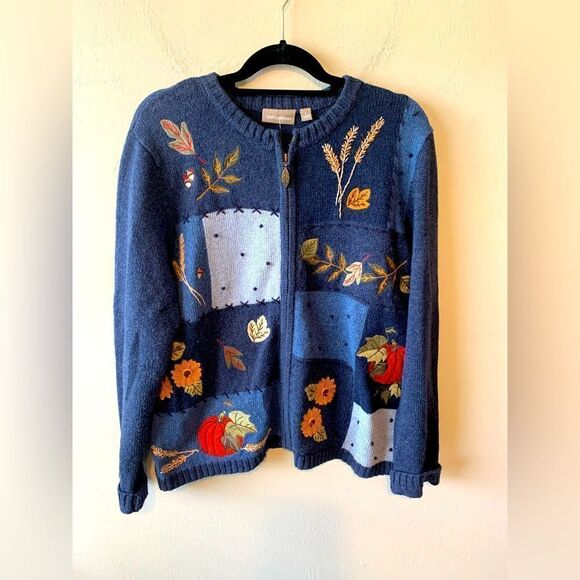 Croft & Barrow autumn harvest zip up sweater size L - Picture 1 of 7